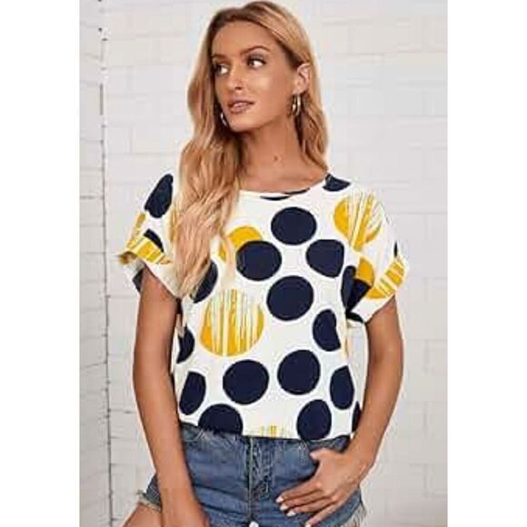 Polka Dot Patterned Blouse - Picture 1 of 7